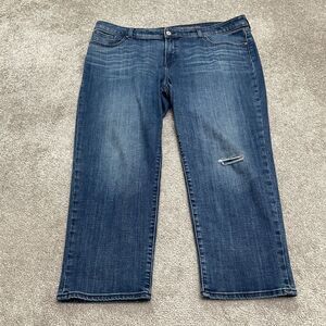 Chico's So Slimming Girlfriend Slim Leg Crop Denim Jeans Womens 16P Blue 40x24